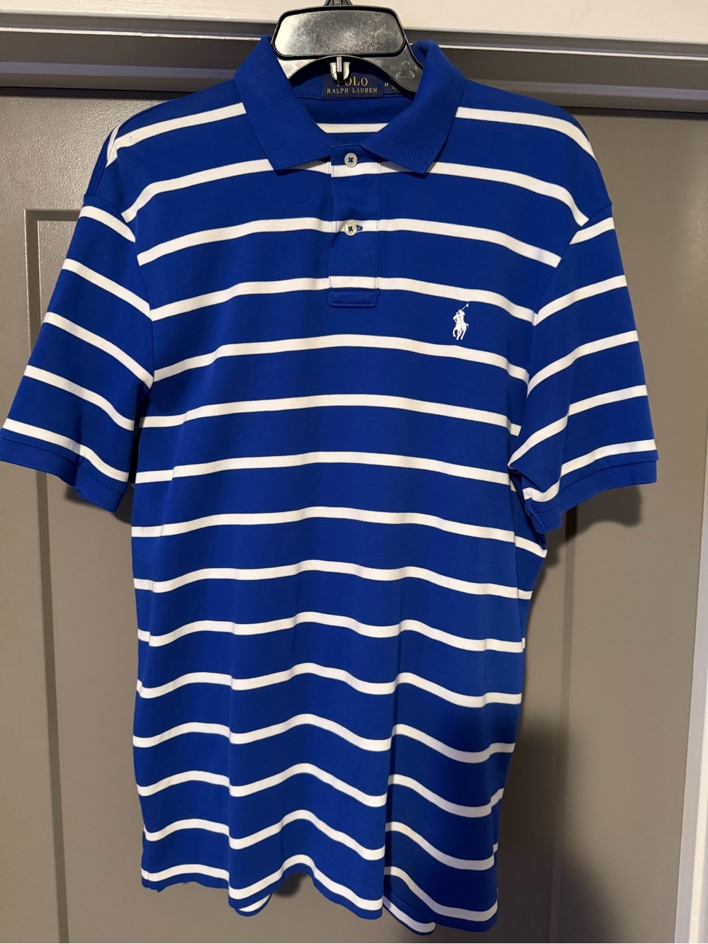 Ralph Lauren Royal Blue & White Striped Polo